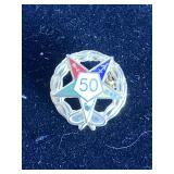 VINTAGE 50 YEAR ORDER OF THE EASTERN STAR MASONIC PIN - CHECKOUT