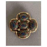 VINTAGE SARAH COVENTRY "LIGHT OF THE EAST" MOSAIC BROOCH - CHECKOUT