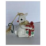 LENOX "A GIFT FOR RUDOLPH" ORNAMENT 3" TALL X 2 3/4" LONG X 1 3/4" WIDE
