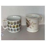 VINTAGE PORCELAIN MUSTACHE CUP & VINTAGE PORCELAIN PRESIDENTIAL MUG