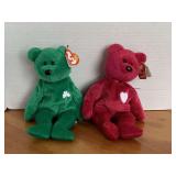 2 TY BEANIES (1998 VALENTINA W/ TAG ERROR, 1997 ERIN)