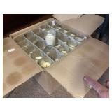 BOX FULL OF 2 1/2" GLASS VOTIVE HOLDERS