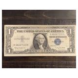 1957B $1 BLUE SEAL SILVER CERTIFICATE NOTE - SERIAL NO X86227118A