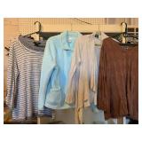 LADIES CLOTHING LOT - 4 TOPS, 2 SWEATERS, 1 JACKET - ALL SIZE XL