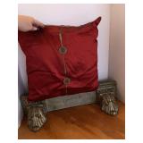 RED NICE THROW PILLOW & HEAVY RESIN WALL SHELF 23" LONG X 5" DEEP