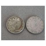 2 LIBERTY HEAD V NICKELS (1910, 1902 - WORN) - CHECKOUT