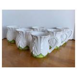 6 AMBIANCE LARGE PAINTED MUGS "COSMOS"