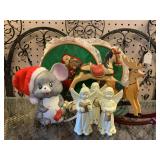 LIGHTED MOUSE & OTHER CHRISTMAS DECOR