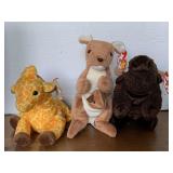 3 TY BEANIE BABIES (1996 PUNCH, 1998 ROAM, 1995 TWIGS)