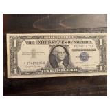 1957B $1 BLUE SEAL SILVER CERTIFICATE NOTE (VERY CRISP) - SERIAL NO Y07467235A