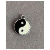 YING YANG BLACK/WHITE ENAMEL PENDANT - CHECKOUT