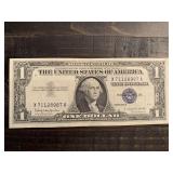 1957B $1 BLUE SEAL SILVER CERTIFICATE NOTE (VERY CRISP) - SERIAL NO X71128987A