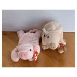 2 TY BEANIES (1999 KNUCKLES, 1993 SQUEALER)