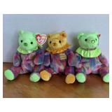 3 TY 2001 HAPPY BIRTHDAY BEANIES (2 - AUGUST, 1 NOVEMBER)