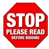ATTN:  PLEASE COME TO INSPECTION:  WE DO NOT INSPECT ITEMS.  WE ARE NOT AUTHENTICATORS.  WE DO OUR BEST TO GIVE AN ACCURATE DESCRIPTION OF THE ITEM(S) IN EACH LOT AND/OR INFORMATION PROVIDED FROM THE 