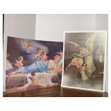 2 FRAMEABLE CHERUB/ANGEL PRINTS 20X16