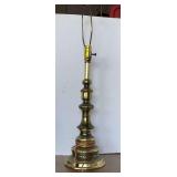 BRASS TABLE LAMP 28" TALL TO TOP OF HARP