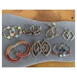 7 PAIR GOLD TONE FASHION PIERCED EARRINGS - CHECKOUT