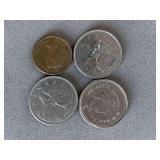 4 CANADIAN COINS - 1981 25 CENT COIN, 2016 25 CENT COIN, 1969 25 CENT COIN & 1961 1 CENT COIN) - CHECKOUT
