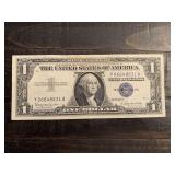 1957B $1 BLUE SEAL SILVER CERTIFICATE NOTE (CRISP) - SERIAL NO Y06648831A