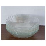 9 CLEAR GLASS BOWLS 7 1/2" ROUND X 1 3/4" DEEP