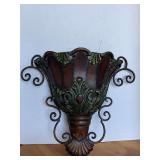 VINTAGE METAL WALL POCKET 16 1/2" WIDE X 13 1/2" TALL