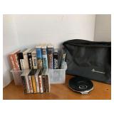 SHELF LOT OF ASSORTED VHS TAPES & MORE