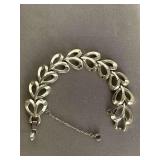 VINTAGE CORO SILVER TONE HEART LINK BRACELET - CHECKOUT