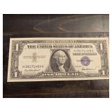 1957 $1 BLUE SEAL SILVER CERTIFICATE NOTE (CRISP) - SERIAL NO H39171469A