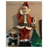 VINTAGE DANCING SANTA 31" TALL & SKIING SANTA