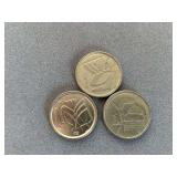 3 SPAIN 5 PESETAS COINS (1991, 1992, 1992) - CHECKOUT