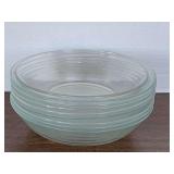 9 CLEAR GLASS BOWLS 7 1/2" ROUND X 1 3/4" DEEP