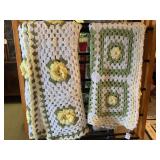 2 HANDMADE CROCHETED AFGHANS