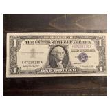 1957B $1 BLUE SEAL SILVER CERTIFICATE NOTE (VERY CRISP) - SERIAL NO Y07238130A