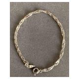925 STERLING TWISTED CHAIN BRACELET MADE IN ITALY (2.40 GRAMS) - CHECKOUT