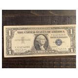 1957B $1 BLUE SEAL SILVER CERTIFICATE NOTE - SERIAL NO Y11123428A