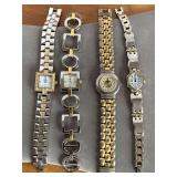 PREMIER DESIGN SILVERTONE & GOLD TONE LINK WATCH WITH CZ