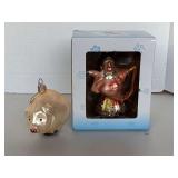 CARDEW ALICE IN WINTERLAND QUEEN OF HEARTS ORNAMENT IN BOX & BLOWN GLASS LUCKY PIG ORNAMENT