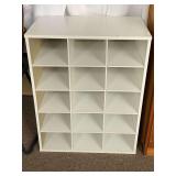 WHITE SHOE ORGANIZER 19" WIDE X 12" DEEP X 24" TALL (15 SLOTS)
