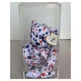 2002 TY BEANIE BABY "RED, WHITE, BLUE" W/ TAG ERROR IN DISPLAY BOX