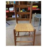 VINTAGE LADDER BACK CHAIR WITH WOVEN CANE SEAT