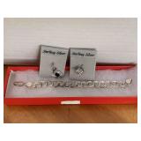 HEAVY STERLING SILVER LINK CHARM BRACELET 6" LONG 7& 2 STERLING SILVER CHARMS (22.42 GRAMS) - CHECKOUT