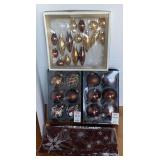 3 BOXES OF GLASS CHRISTMAS ORNAMENTS