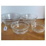 SET OF 4 VINTAGE BARTLETT COLLINS GOLD TRIM ETCHED NESTING BOWLS