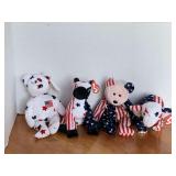4 TY BEANIE BABIES (2000 LEFTY, 2000 RIGHTY, 1998 GLORY, 1999 SPANGLE)