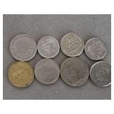 8 FOREIGN COINS (1978 NEW ZEALAND 5 CENT COIN, 1981 PHILIPPINE 10 SENTIMOS COIN, 1986 FRANCE 5 CENTIMES COIN, 1961 NORWAY 25 ORE COIN, 2004 POLAND 10 ZLOTYCH COIN, 1982 SWEDEN 10 ORE COIN, 1963 SWEDEN