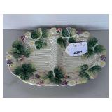VINTAGE FITZ & FLOYD "BERRY" DIVIDED SERVING PLATTER 11 1/2" X 8"