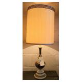 TALL VINTAGE GOLD/WHITE TABLE LAMP 37" TALL