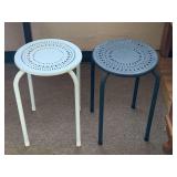 2 METAL PLANT STANDS 17 3/4" TALL X 11 3/4" ROUND