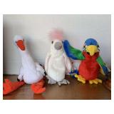 3 TY BEANIE BABIES (1997 KUKU W/ TAG ERROR, 1997 JABBER W/ TAG ERROR & 1998 STILTS)